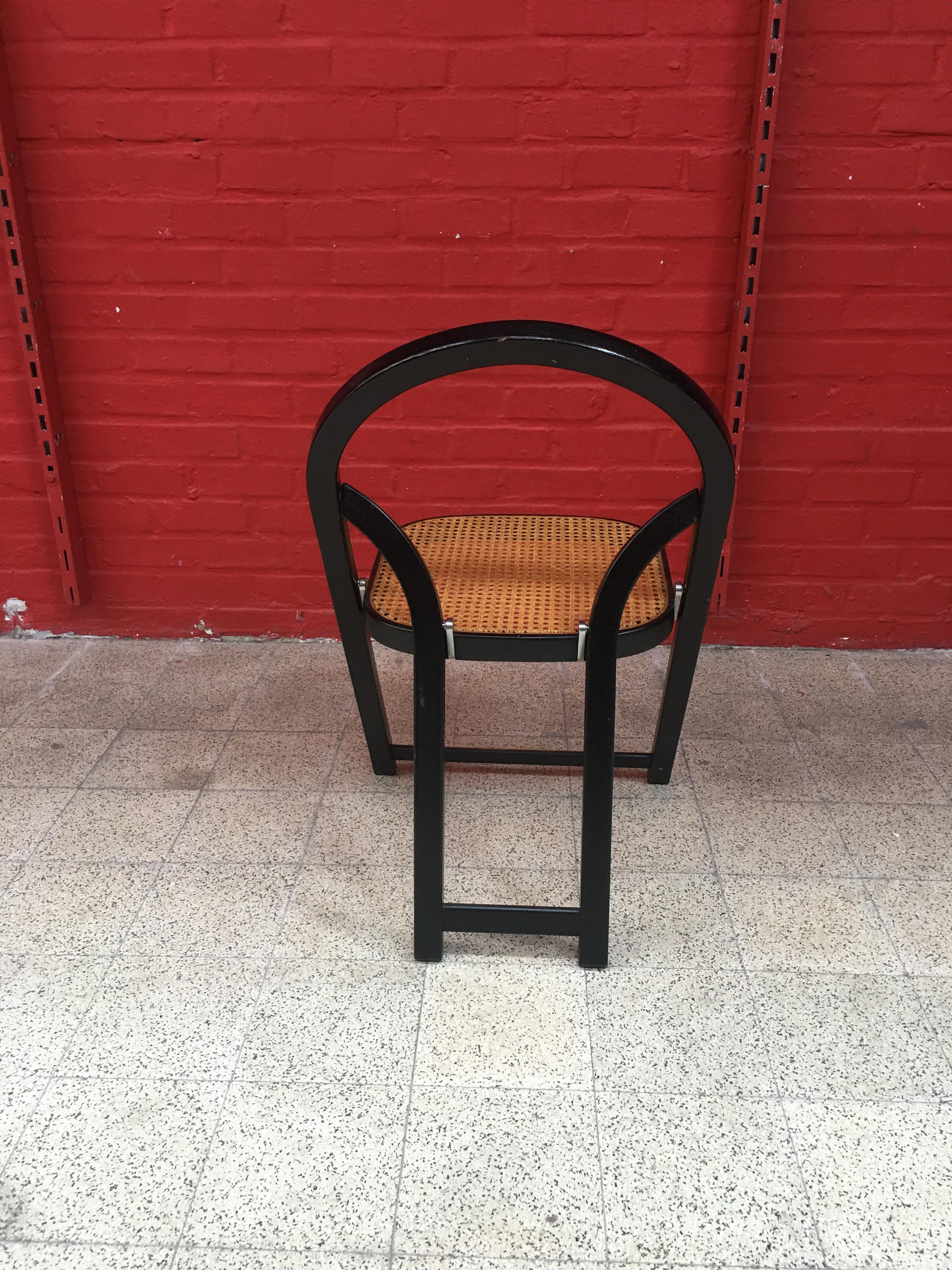 4 Folding Chairs Arca by Gigi Sabadin Created in 1974 for Crassevig For Sale 1