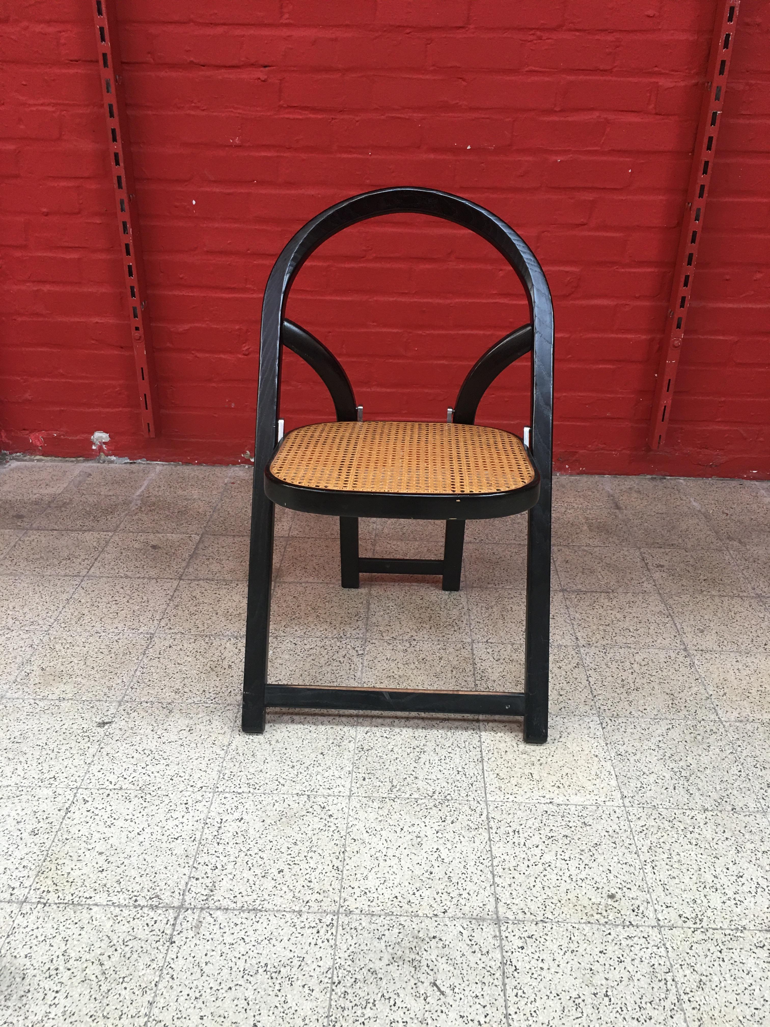  4 Folding Chairs Arca by Gigi Sabadin Created in 1974 for Crassevig For Sale 3