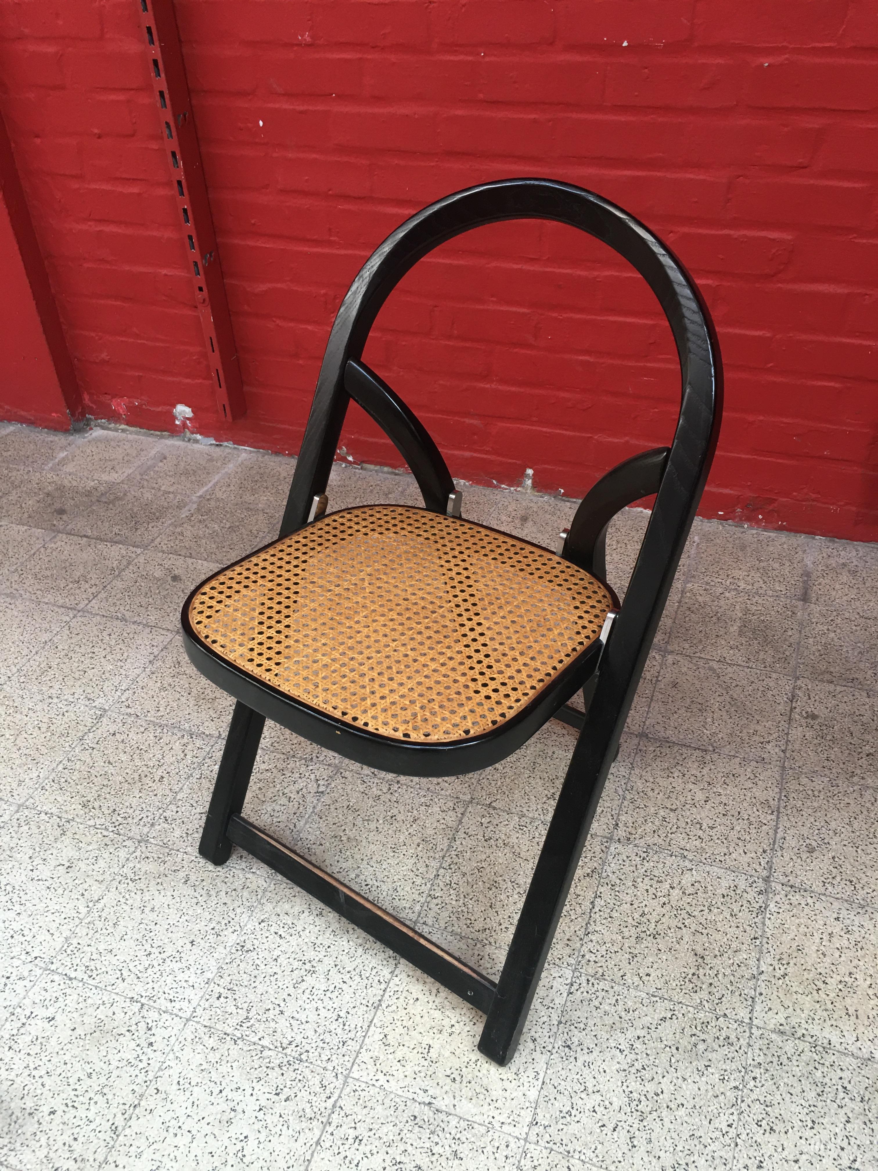  4 Folding Chairs Arca by Gigi Sabadin Created in 1974 for Crassevig For Sale 5