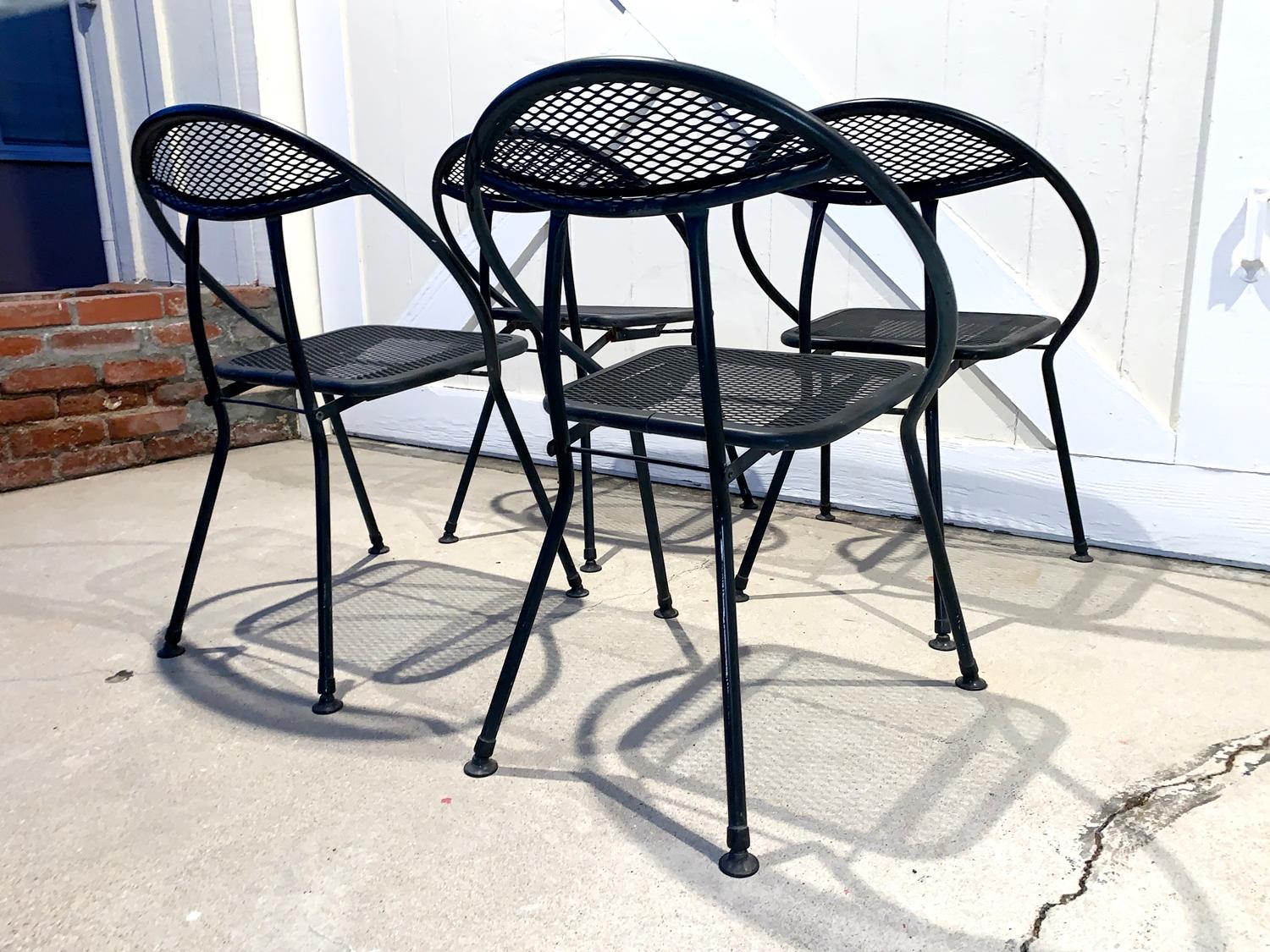 Mid-Century Modern Set of 4 Folding Chairs by Salterini for Rid-Jid