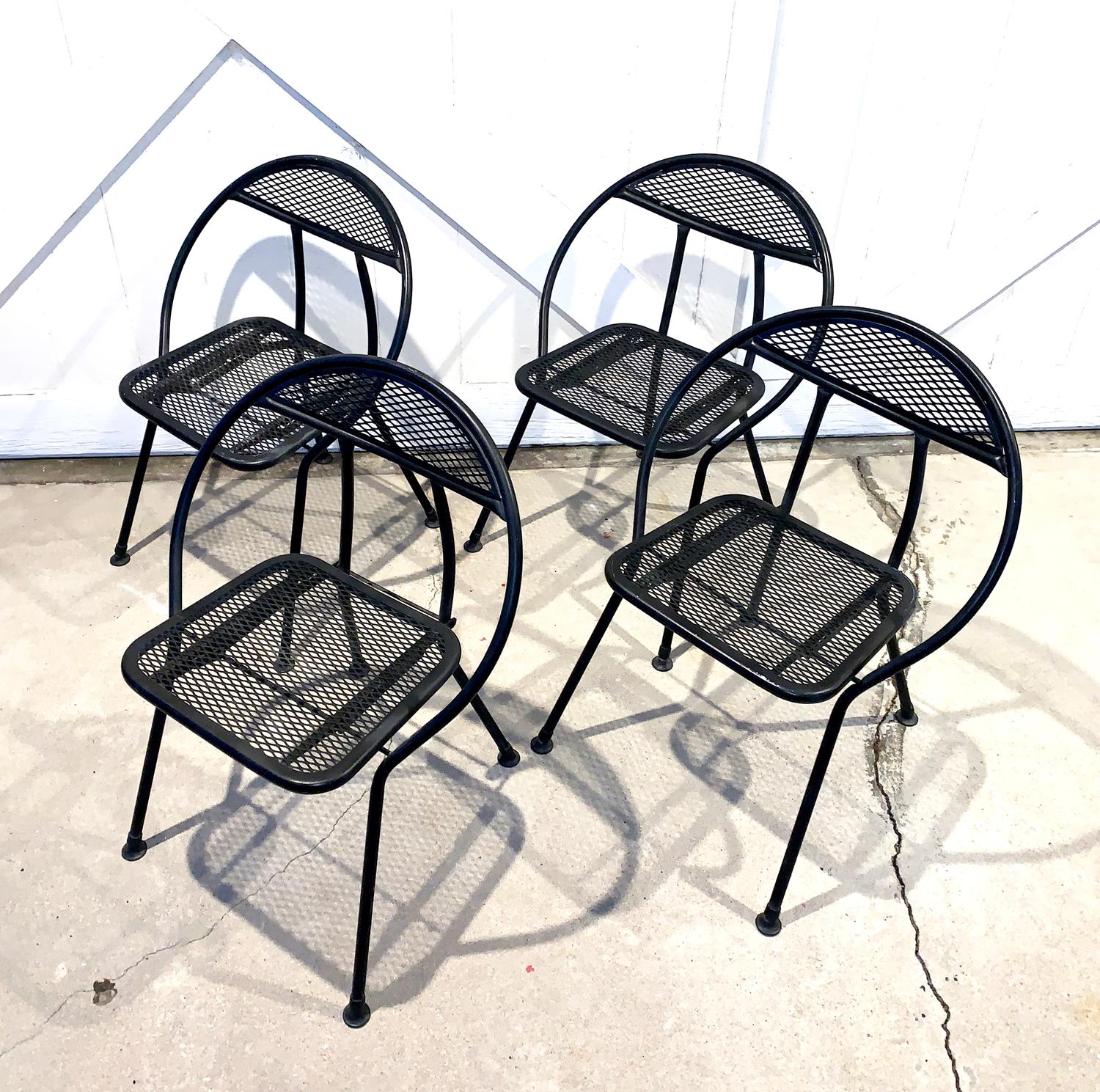 Powder-Coated Set of 4 Folding Chairs by Salterini for Rid-Jid