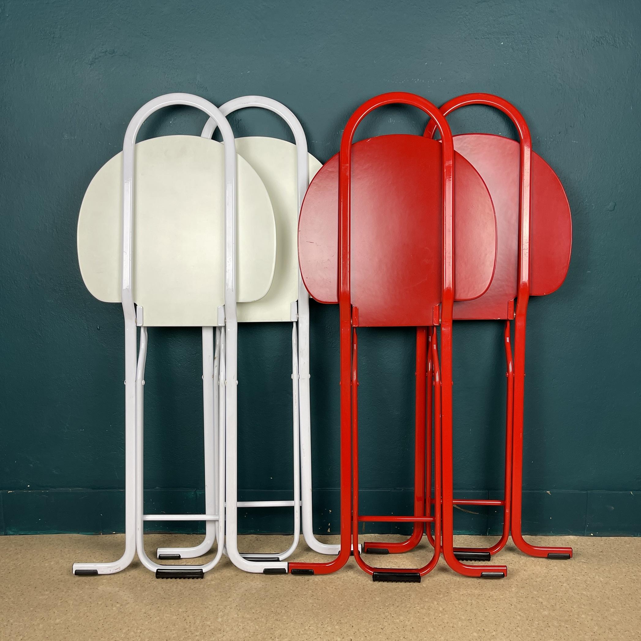 Set of 4 Folding Chairs Dafne by Gastone Rinaldi for Thema Italy 1980s In Good Condition For Sale In Miklavž Pri Taboru, SI