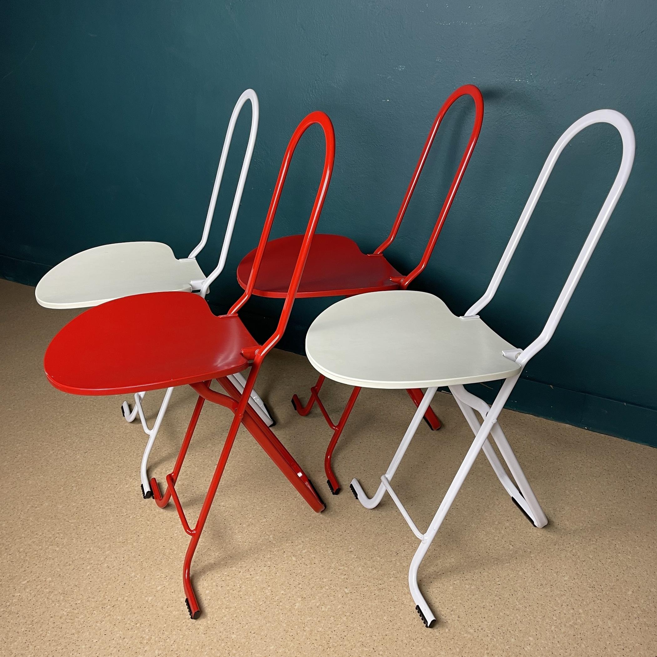 Late 20th Century Set of 4 Folding Chairs Dafne by Gastone Rinaldi for Thema Italy 1980s