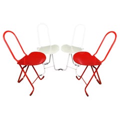 Set of 4 Folding Chairs Dafne by Gastone Rinaldi for Thema Italy 1980s