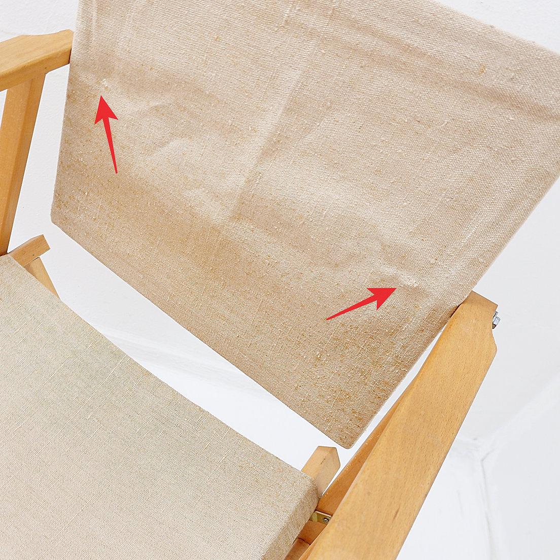 Set of 4 folding chairs in oak and cotton canvas For Sale 10
