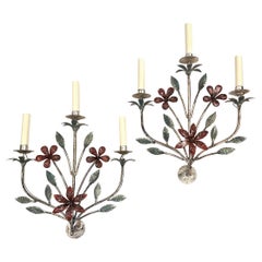 Set von 4 Blattwerk-Wandleuchtern, verkauft in Paaren