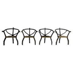Set of 4 Faux Bois Concrete Chairs, 1960s France