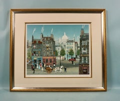 Set of 4 Framed Colored Lithographs by Michel Delacroix "Four Seasons of Love"