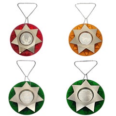 Set of 4 Franklin Mint Sterling Silver Christmas Carol Ornaments w/Boxes #15800