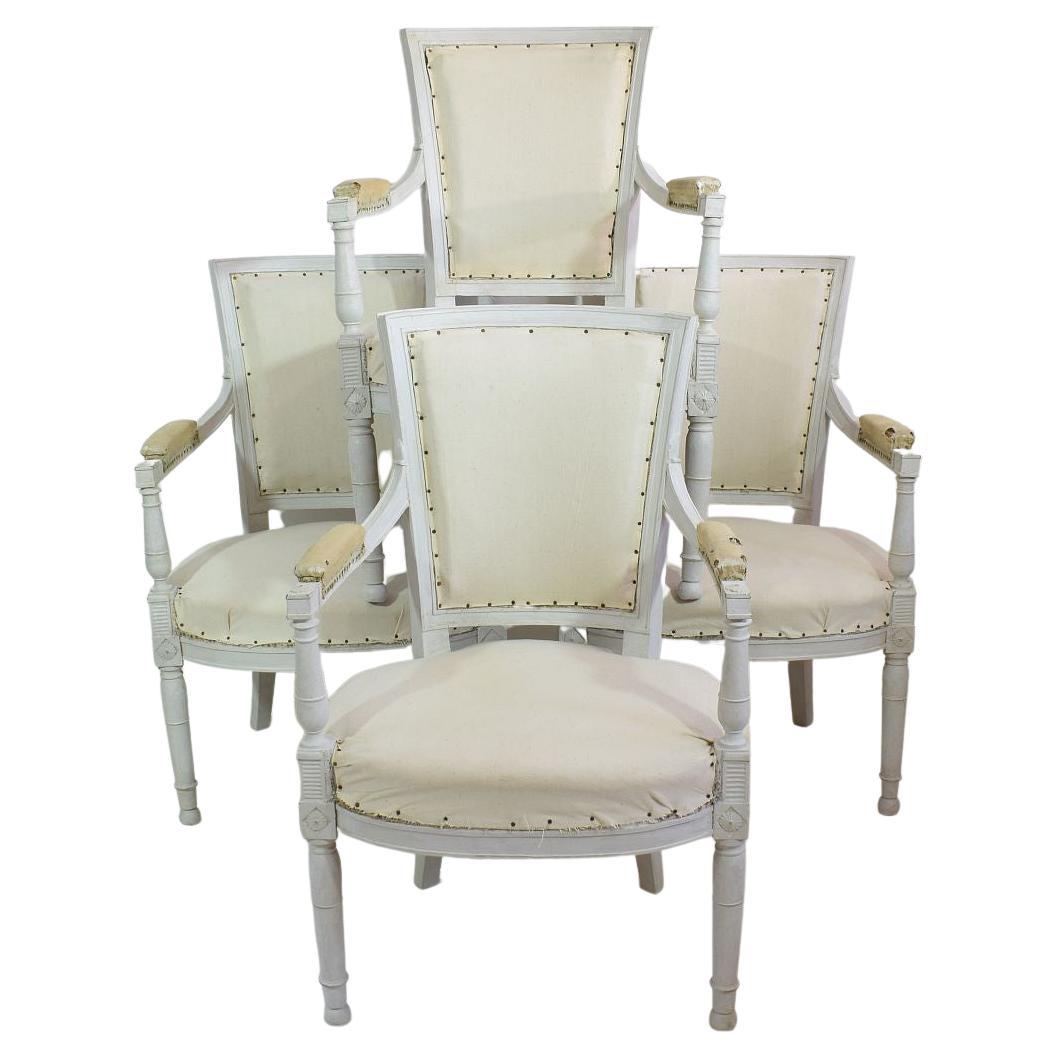 Set of 4 French 18th Century Directoire Chairs