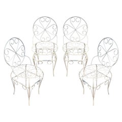 Retro Set of 4 French 1950s Decorative Garden Chairs '5 Available'