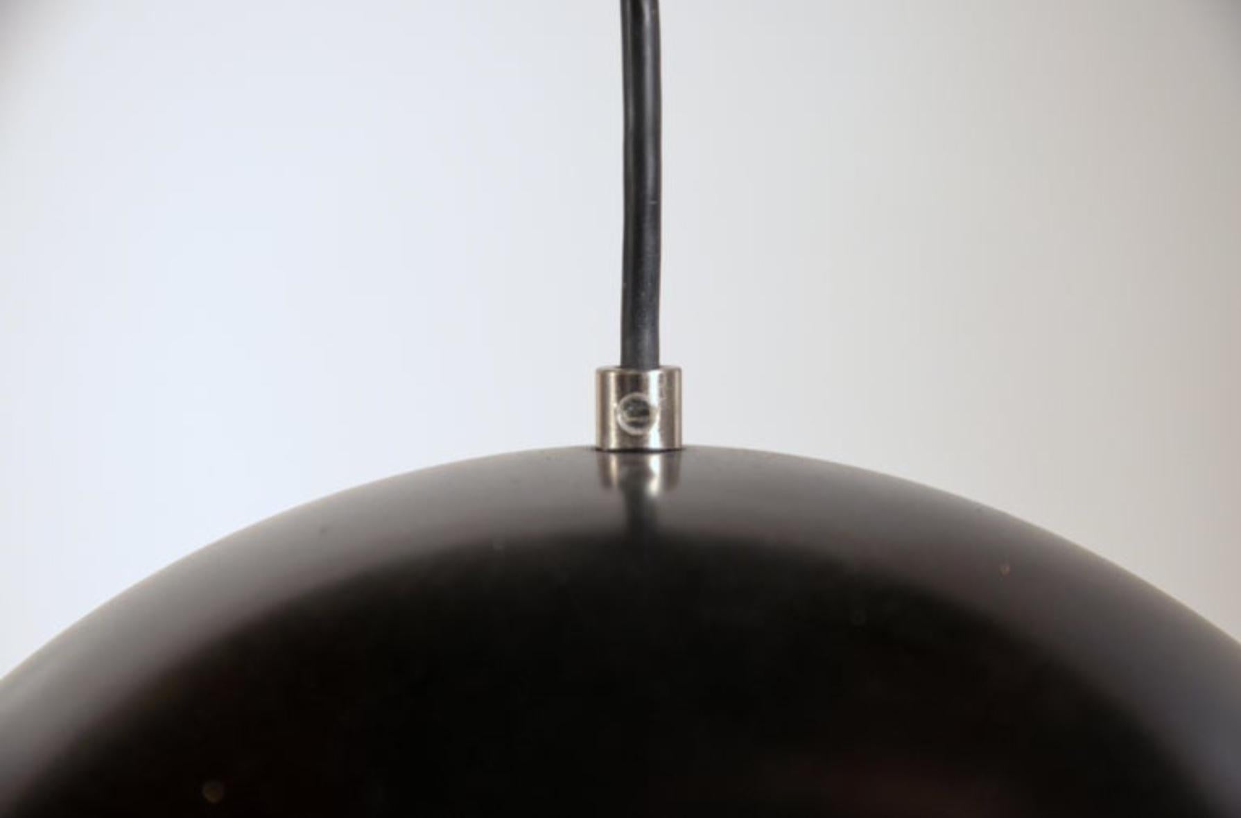 Pressed Set of 4 French 1960s Black Globe Pendants For Sale