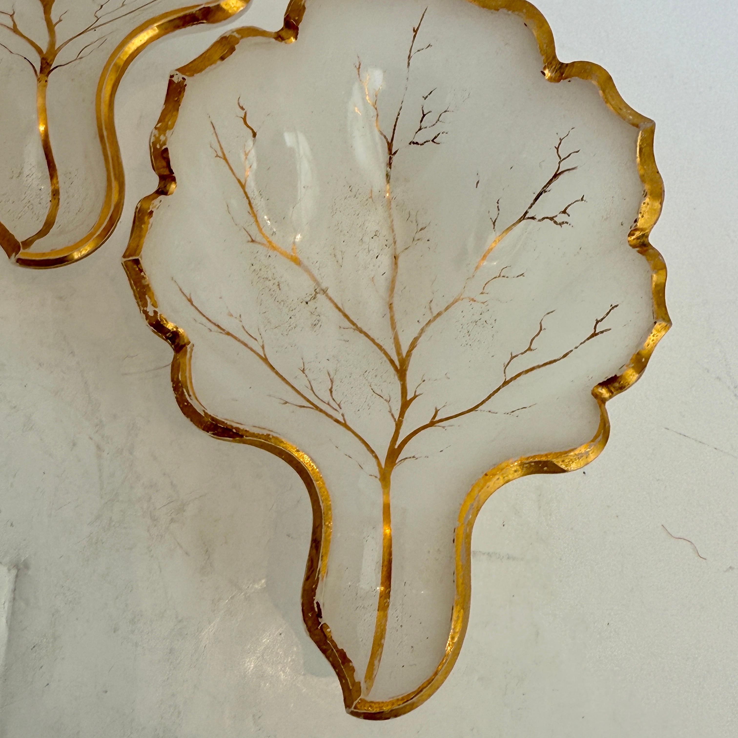 Satz von 4 French Opaline Candy Dishes des 19. Jahrhunderts in Blattform im Angebot 8