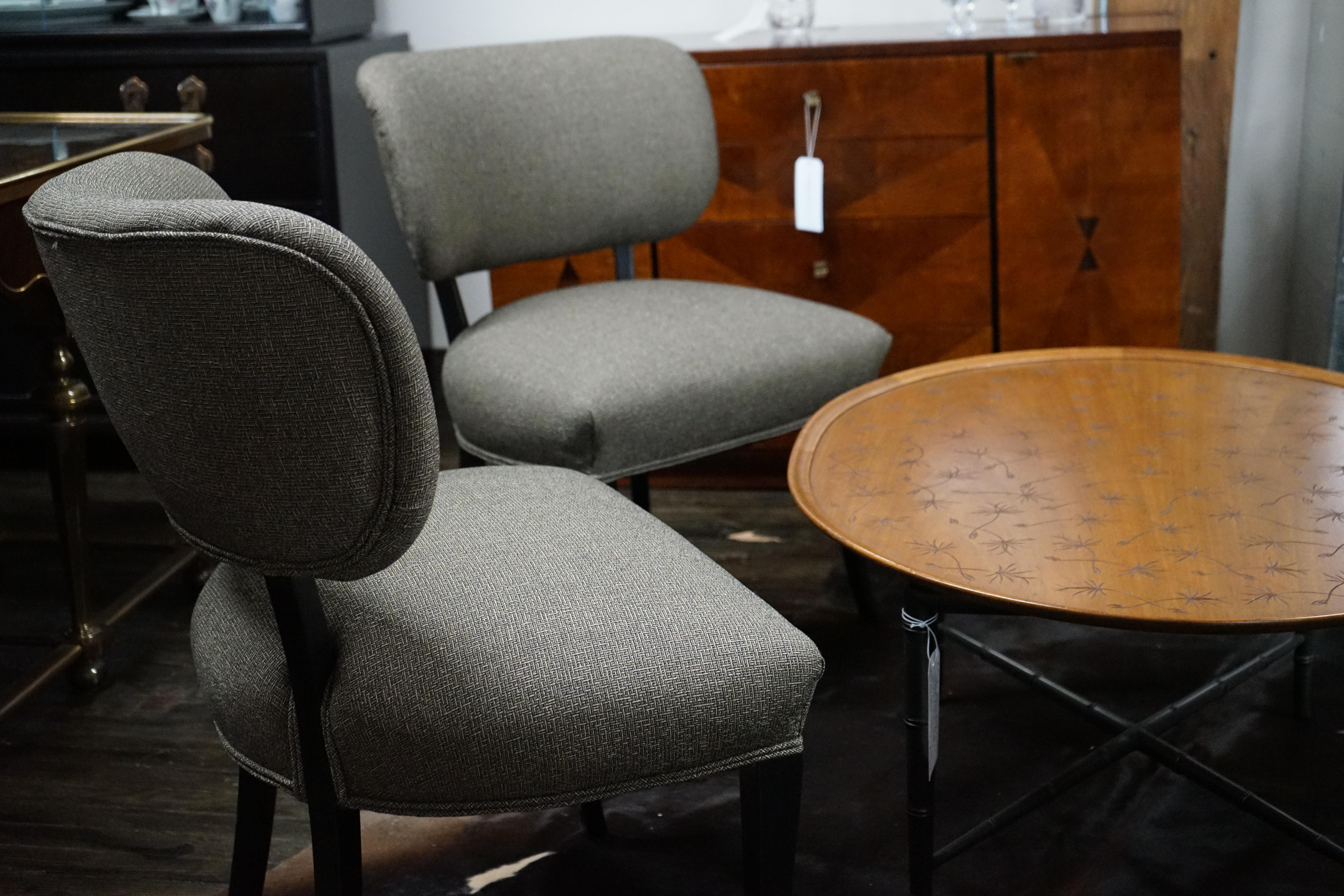 Set of 4 French Art Deco Dining Chairs with Ebonized Legs For Sale 7