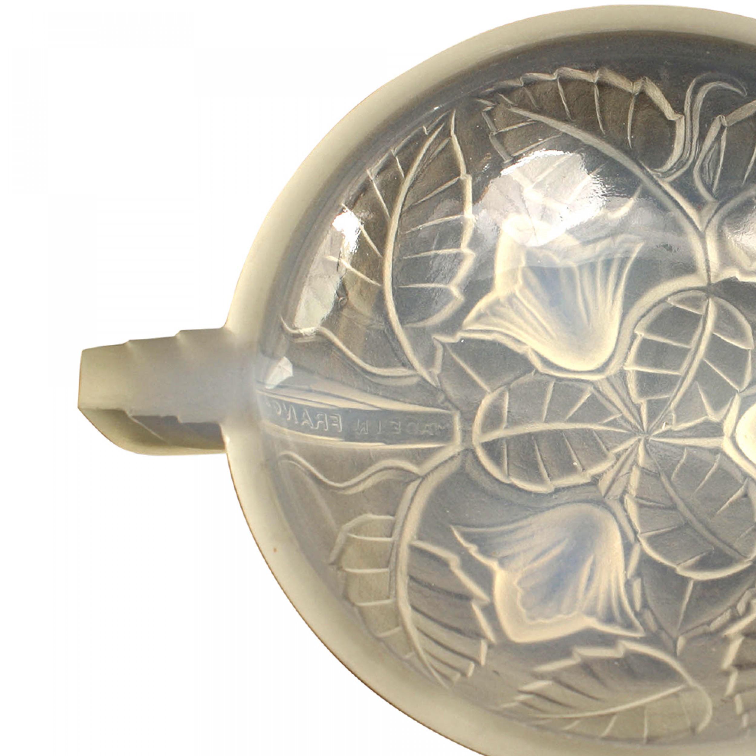 Juego de 4 cuencos de cristal opalescente art déco francés Hecho a mano en venta