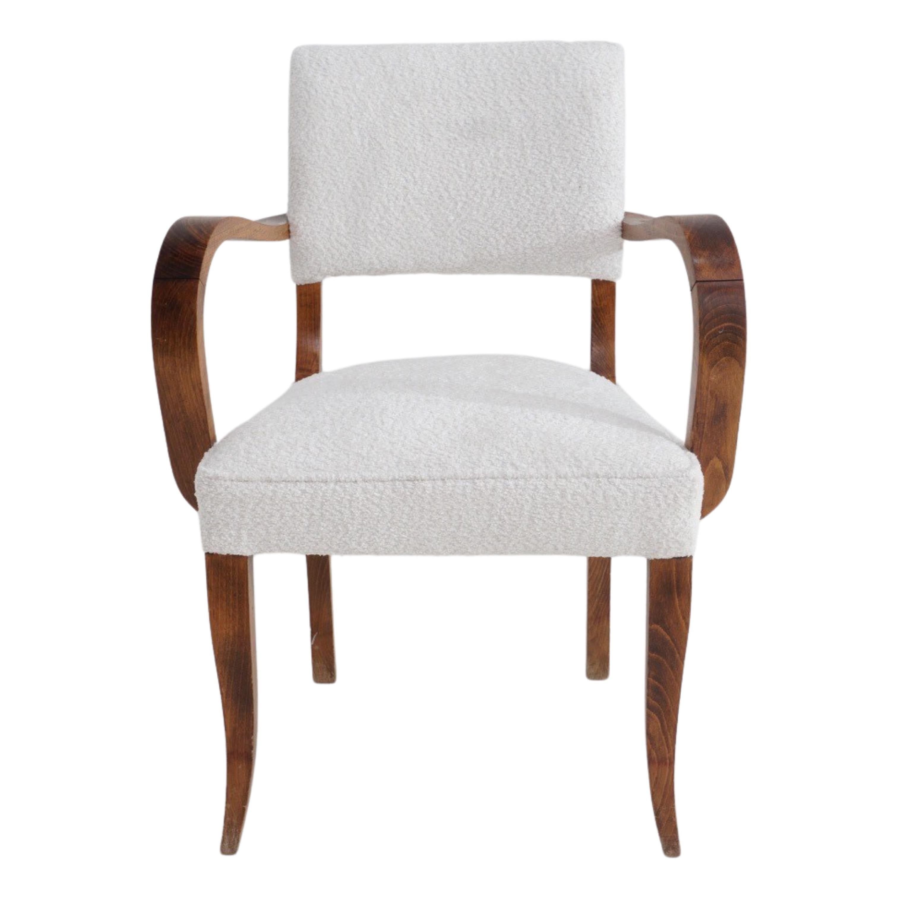 Mid-Century Modern Set of 4 French Bouclé Chairs, 1970s For Sale
