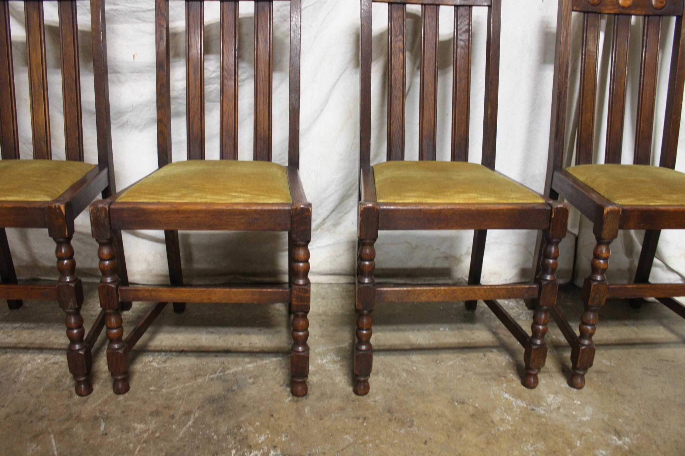 Beech Set of 4 French Chairs and 2 Armchairs For Sale