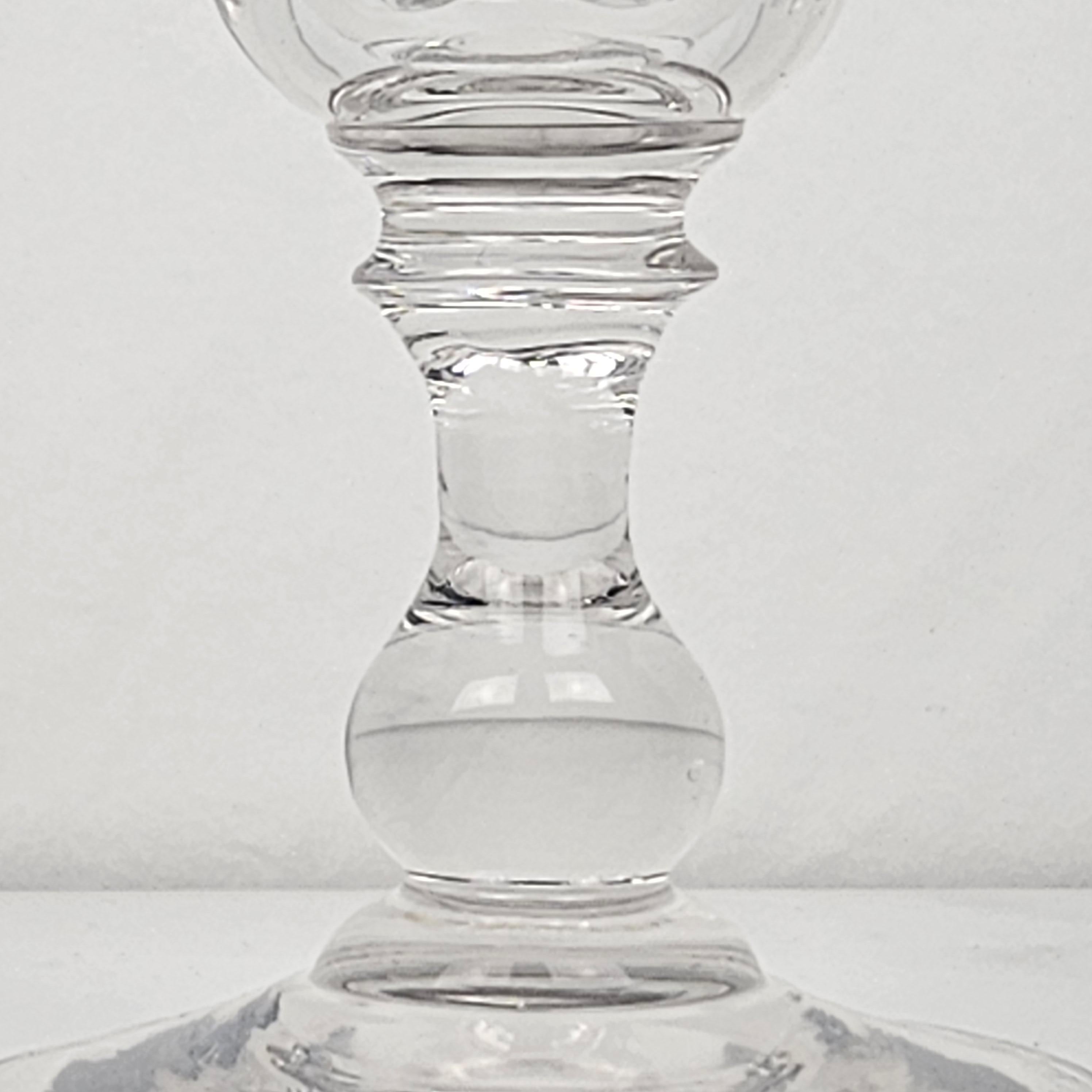 Set of 4 French Champagne Flutes in Crystal Glass, Ca. 1870 In Good Condition For Sale In Oud Beijerland, NL