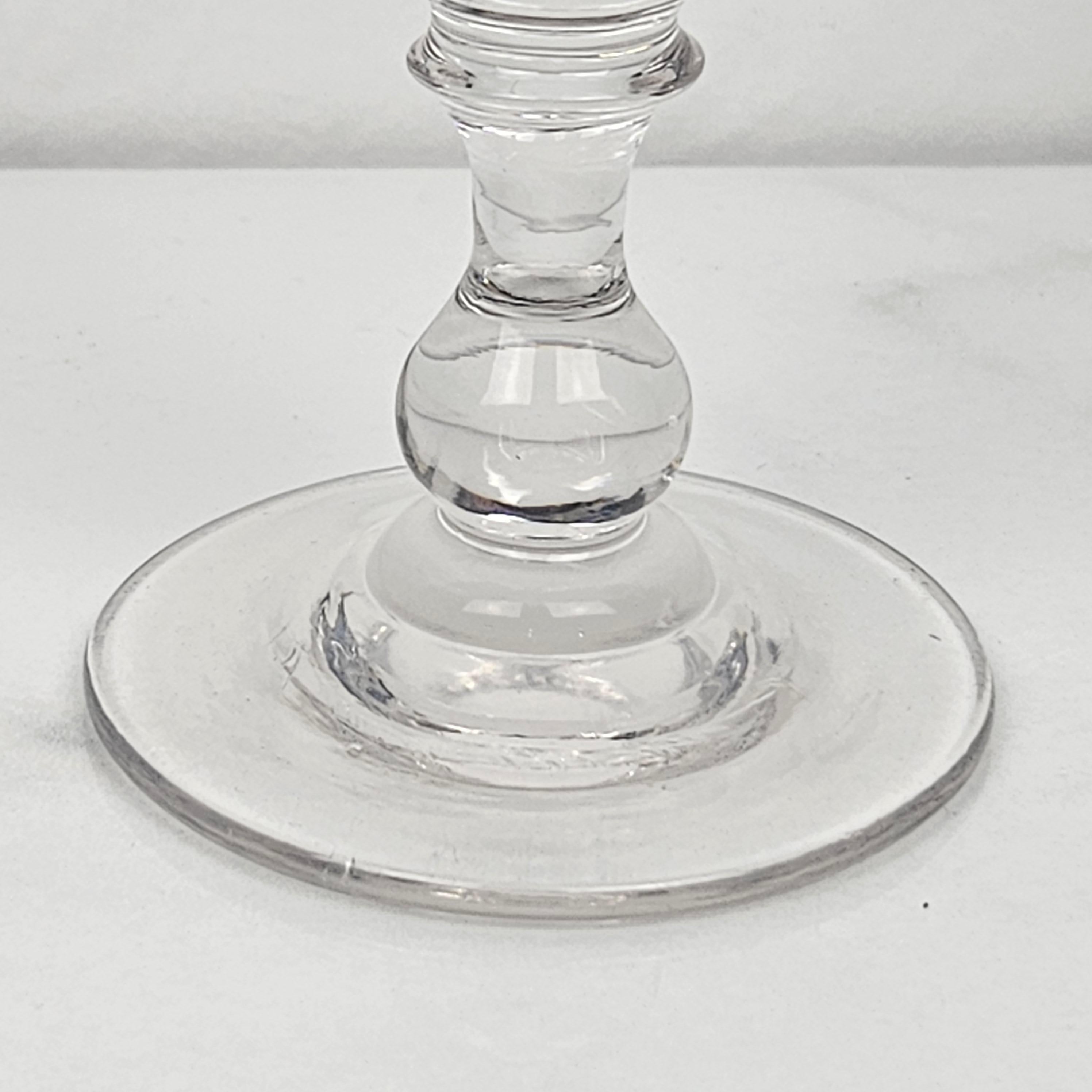 19th Century Set of 4 French Champagne Flutes in Crystal Glass, Ca. 1870 For Sale