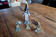 Set of 4 French Colonial Lead Figurines, African Scene, c. 1950s - 2C90