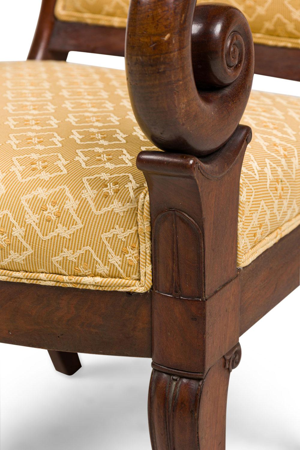 Satz von 4 französischen Directoire-Lockensesseln im Angebot 6