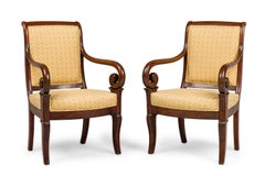 Set of 4 French Directoire Curled Armchairs