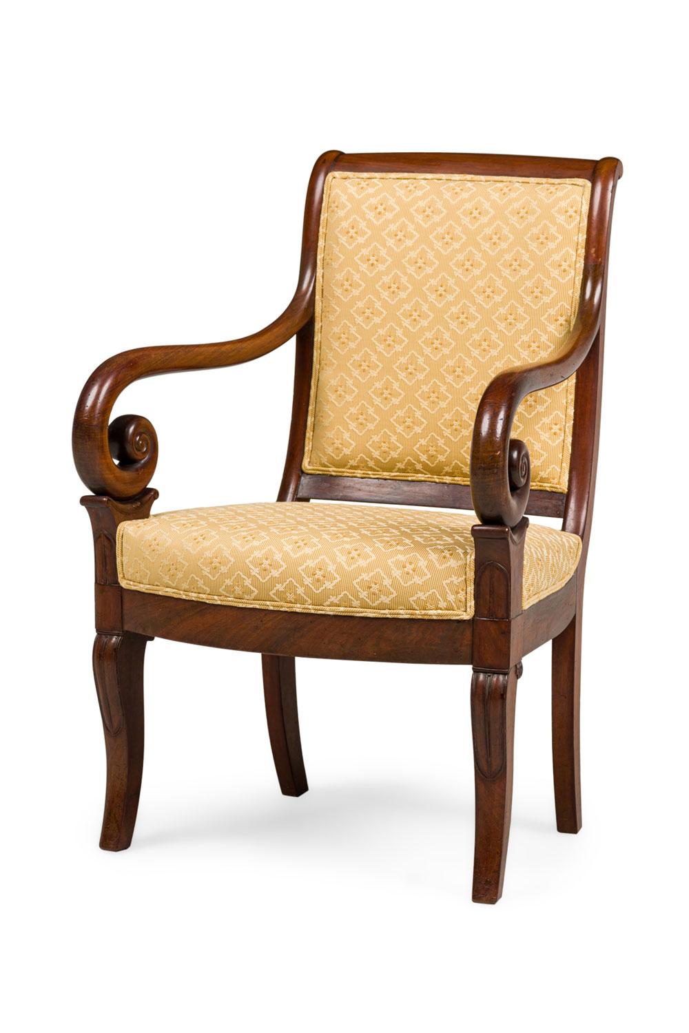 Satz von 4 französischen Directoire-Lockensesseln im Zustand „Gut“ im Angebot in Queens, NY