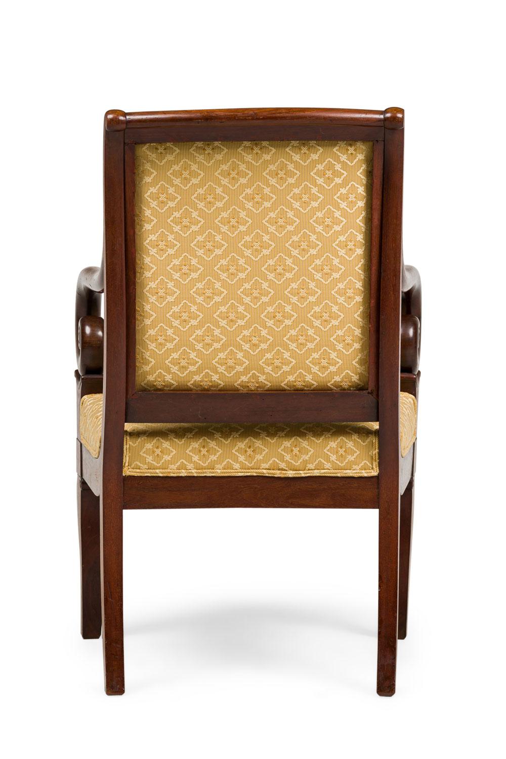 Satz von 4 französischen Directoire-Lockensesseln im Angebot 1