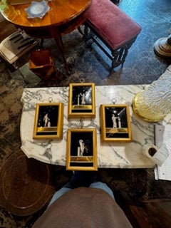 Set of 4 French Eglomise’ Framed Glass Panels