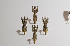 Set of 4 French Empire Revival Cast Brass Sconces Depicting the Goddess Nike