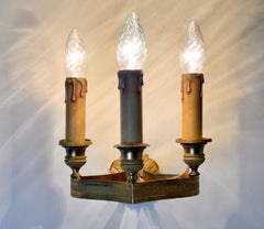 Set of 4 French Empire Three-Light Gilt Bronze Wall Sconces, Paris circa 1810