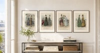 Set of 4 French Fashion Prints, Hand-Colored, Parisian Ladies & Children, 1887, view 3