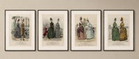 Set of 4 French Fashion Prints, Hand-Colored, Parisian Ladies & Children, 1887, view 8