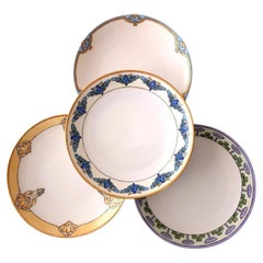 Set of 4 French Haviland Limoges Collectable Hand Painted Porcelain Plates 7 in
