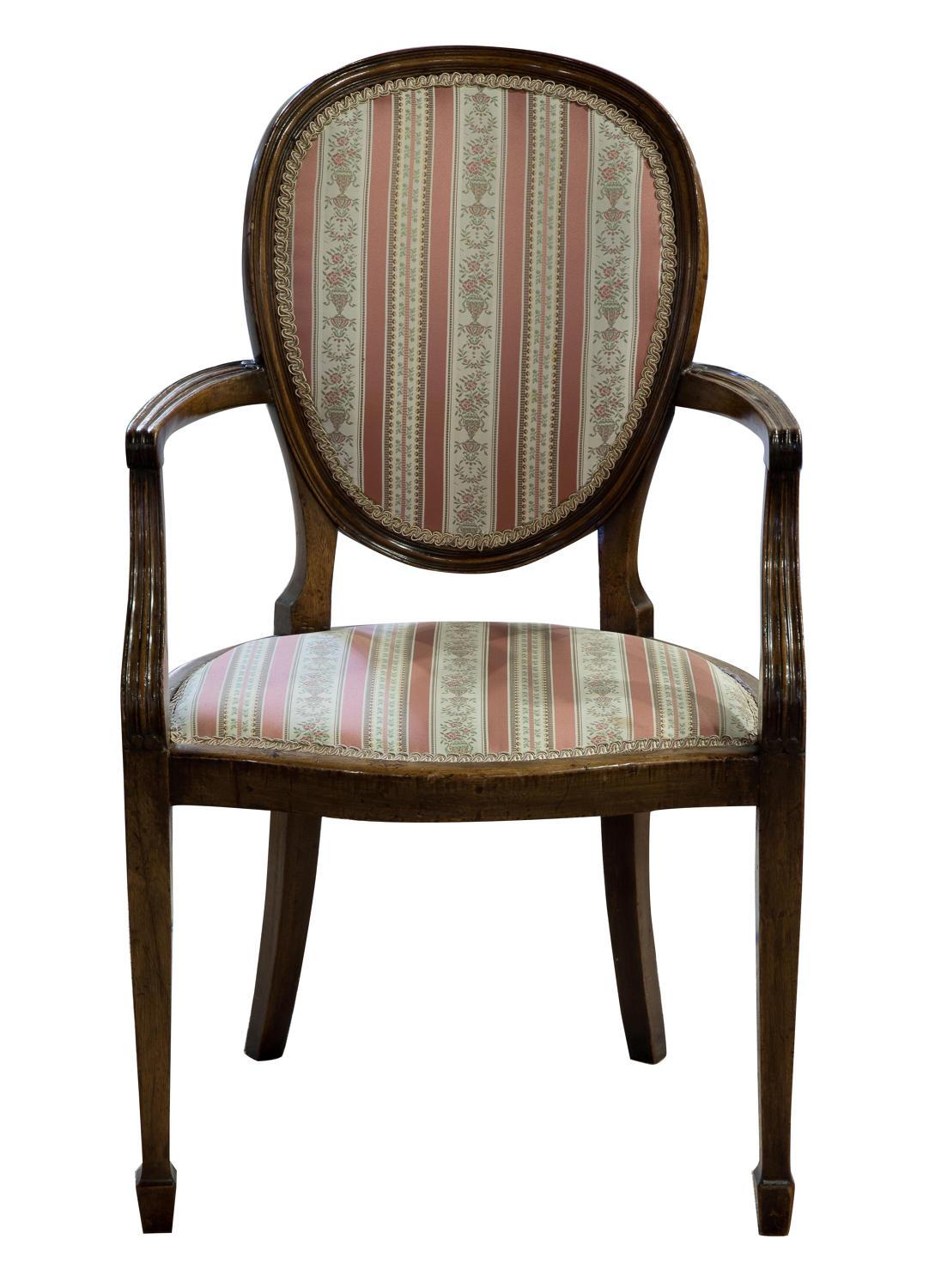 Louis XVI Set of 4 French Mahogany Balloon Back Carver Chairs, circa 1890 For Sale