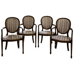 Set of 4 French Mahogany Balloon Back Carver Chairs, circa 1890