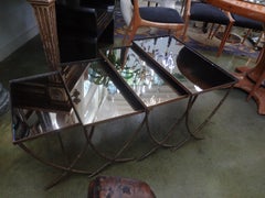 Set of 4 French Maison Baguès Style Brass Nesting Tables