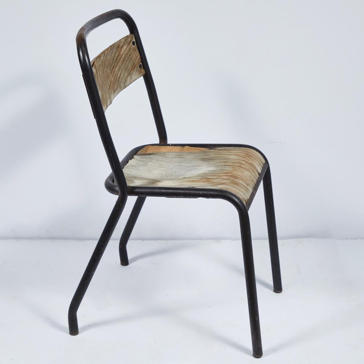 metal and wood chairs