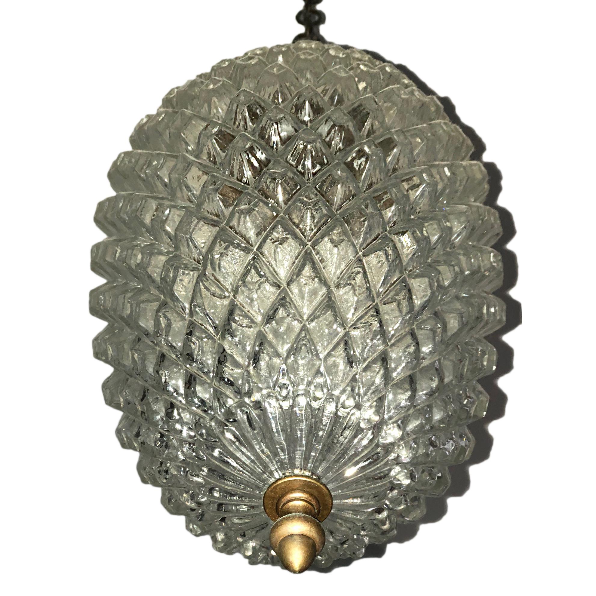 Set of 4 French Molded Glass Light Fixtures For Sale 5