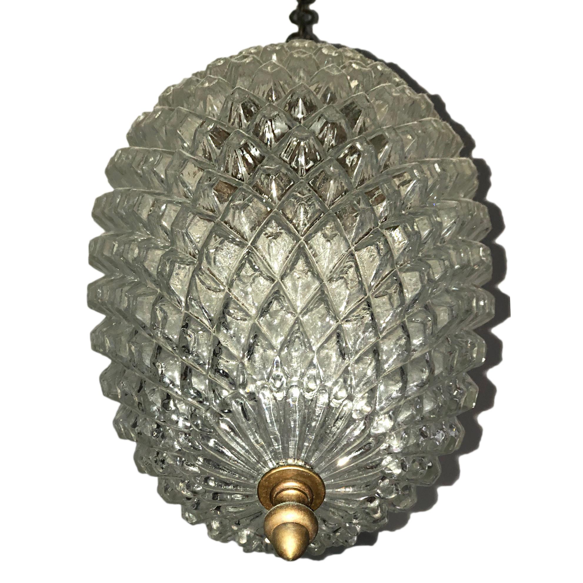 Set di 4 lampade francesi in vetro stampato in vendita 2