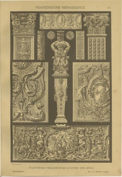 Set of 4 French Renaissance Prints by H. Dolmetsch from Ornamentenschatz, 1887