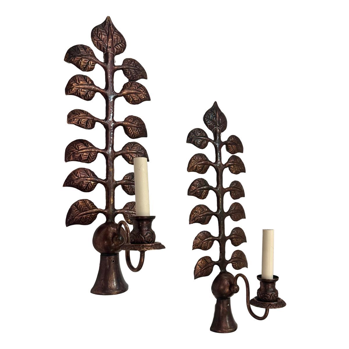 Set of 4 French Repousse Sconces. Sold per Pair. For Sale 8