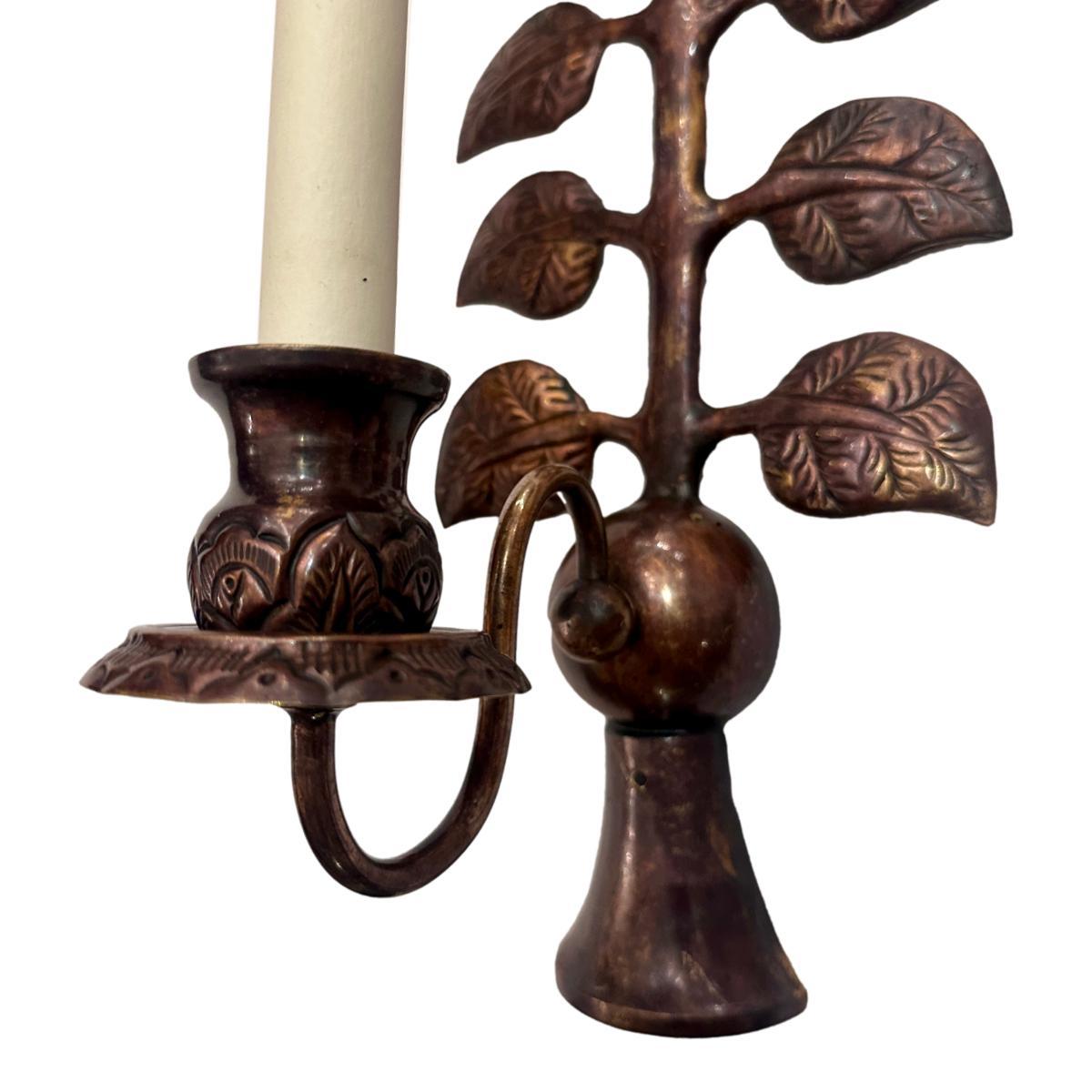 Set of 4 French Repousse Sconces. Sold per Pair. For Sale 11