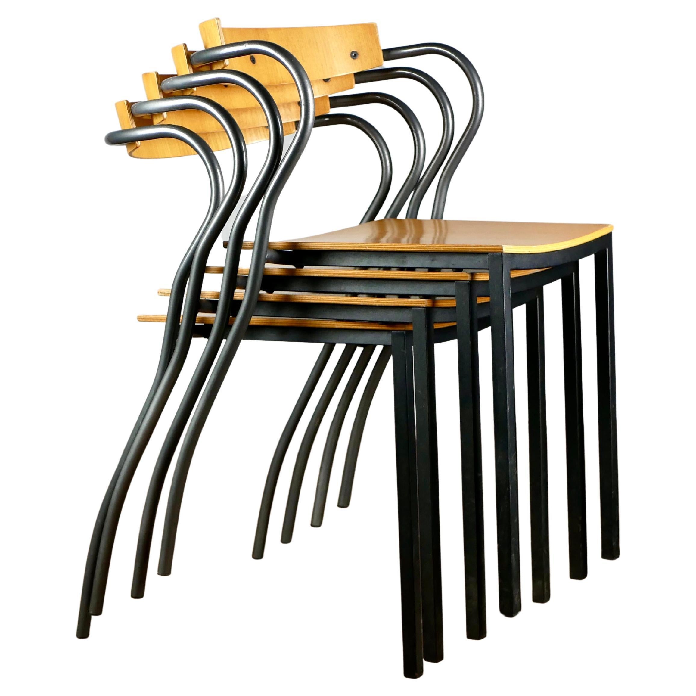 Set of 4 French "Rio" chairs by Pascal Mourgue for Artelano, 1990s