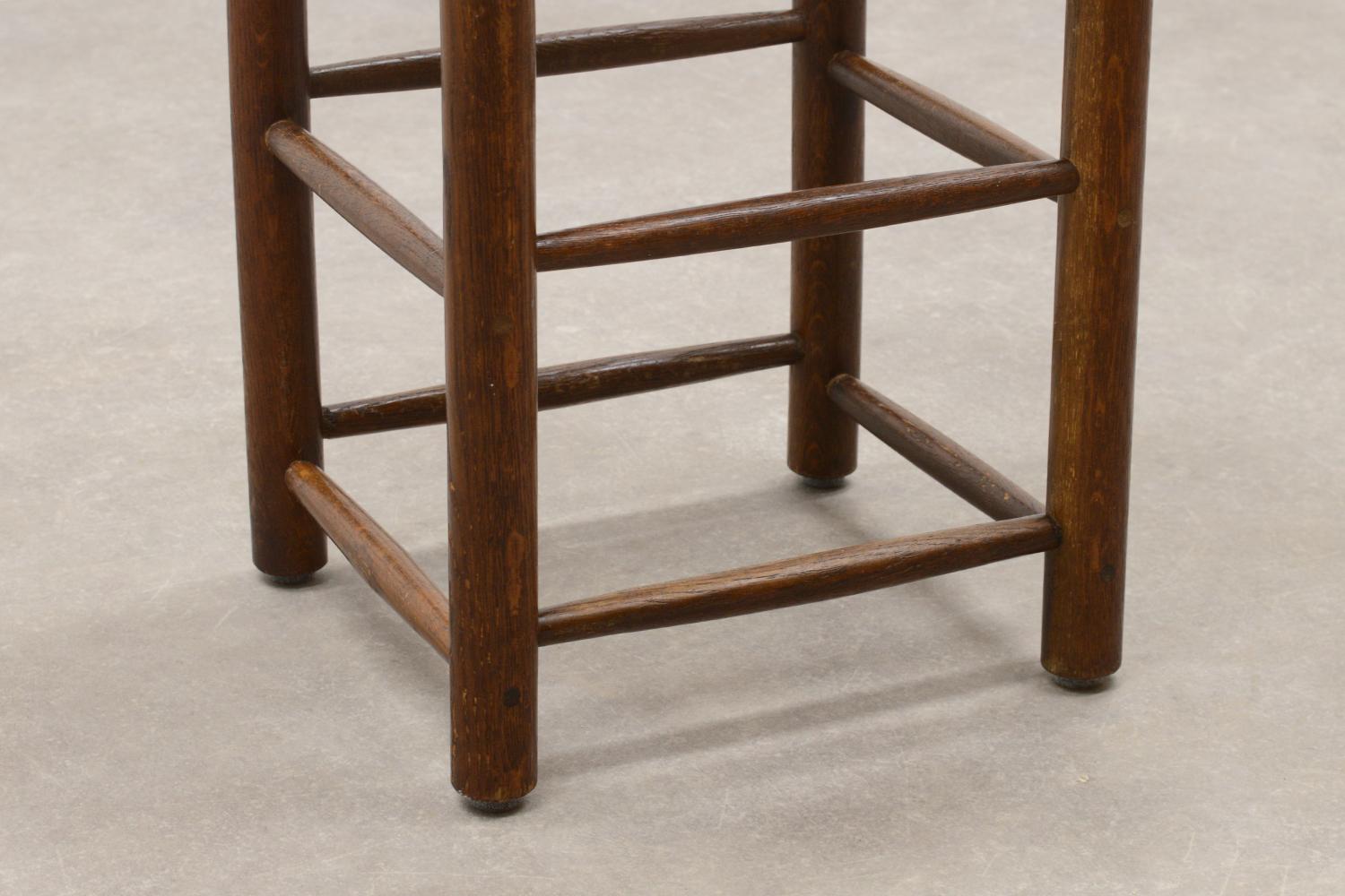 20th Century Set of 4 French Rush Stools in the Style of Charlotte Perriand 50s