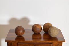 Set of 4 French Shaped Hardwood Bocce Gaming Balls, 18th/19th century