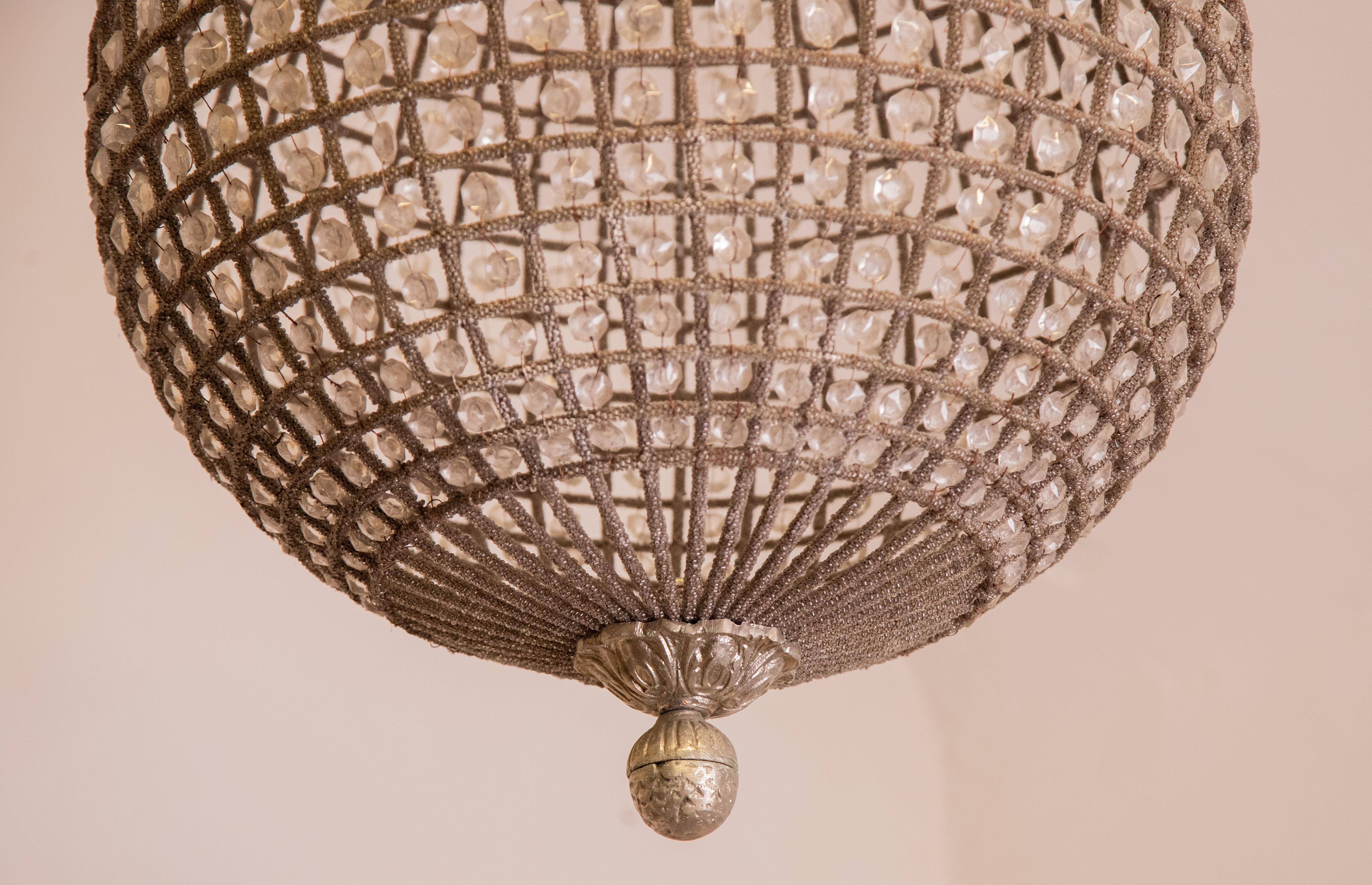 Set of 4 French Sphere Chandelier Emperor Style, 1970s In Good Condition For Sale In Roma, IT