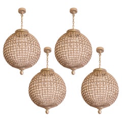 Set of 4 French Sphere Chandelier Emperor Style, 1970s