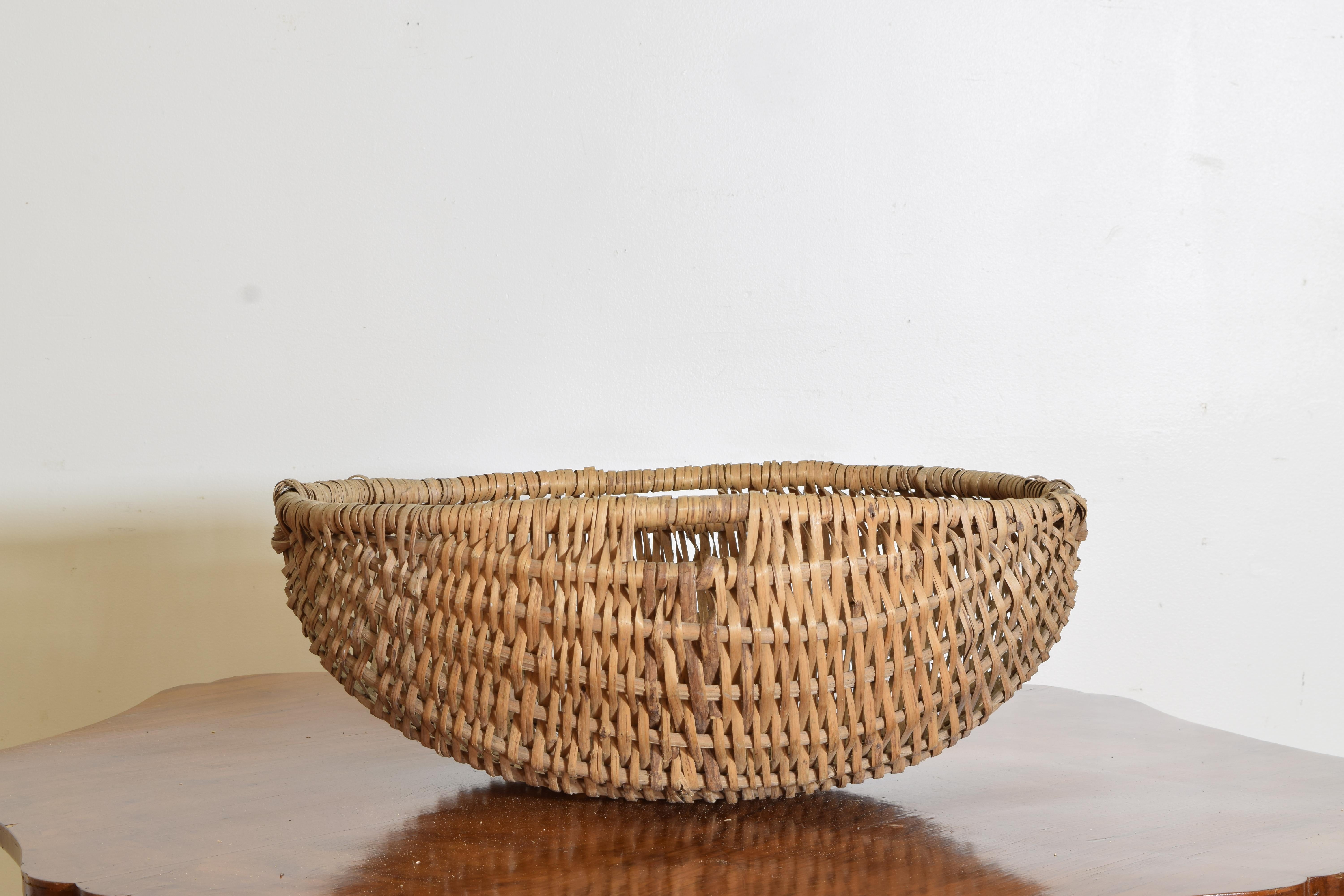 Reed Set of 4 French Woven Baskets, early 20th cen. For Sale