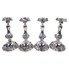 4er-Set „Fresh & Pretty“ – Kerzenständer im Jugendstil aus Sterlingsilber